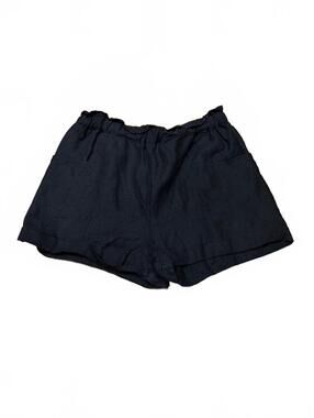 Wilfred Harulia Black Shorts Pull-on Paperbag Lyocell Linen Pockets Womens Large